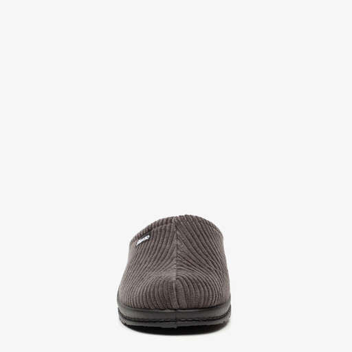 Heren pantoffels ribstof grijs
