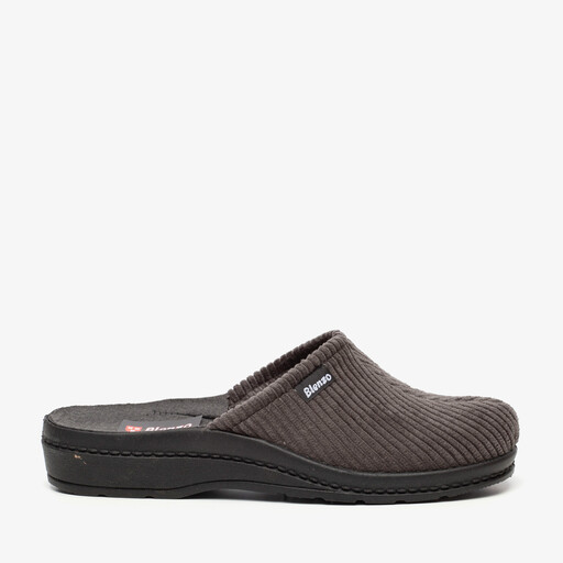 Heren pantoffels ribstof grijs