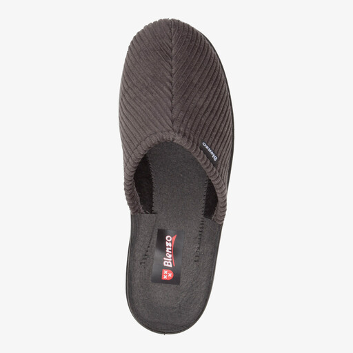 Heren pantoffels ribstof grijs