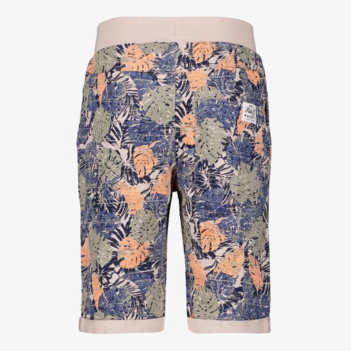 Name It jongens sweatshort met bloemenprint blauw
