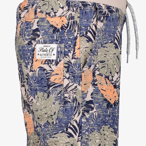 Name It jongens sweatshort met bloemenprint blauw