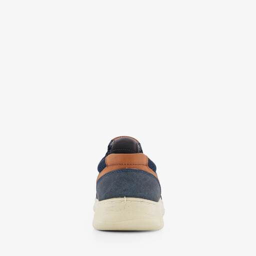 Heren instappers met perforaties blauw