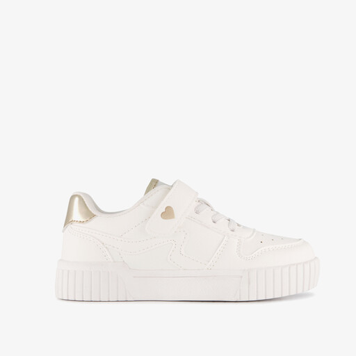 Meisjes sneakers wit metallic goud