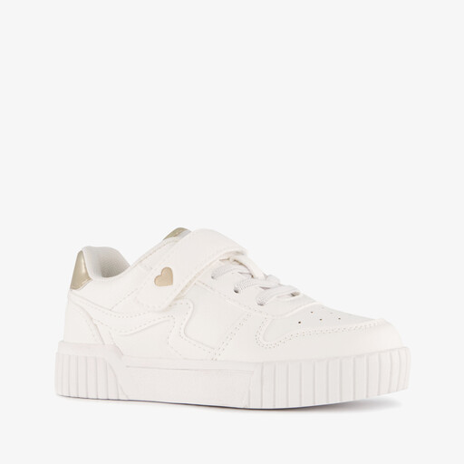 Meisjes sneakers wit metallic goud