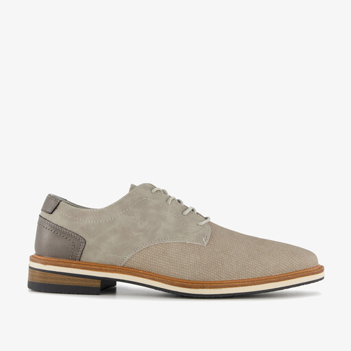 Heren veterschoenen met reliëf grijs