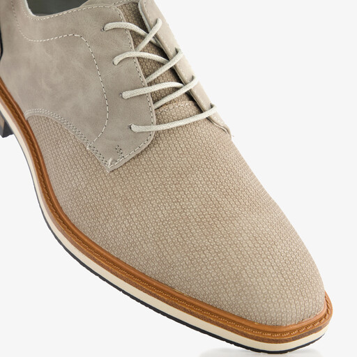 Heren veterschoenen met reliëf grijs