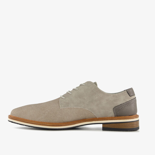 Heren veterschoenen met reliëf grijs