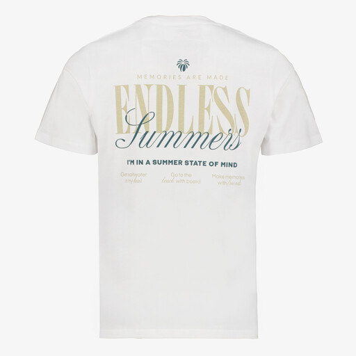 Heren T-shirt met backprint wit