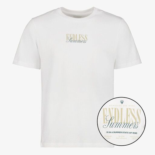 Heren T-shirt met backprint wit