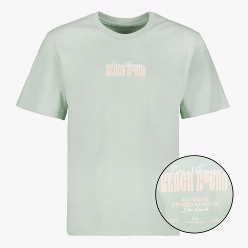 Heren T-shirt met backprint mintgroen