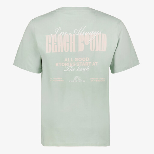 Heren T-shirt met backprint mintgroen