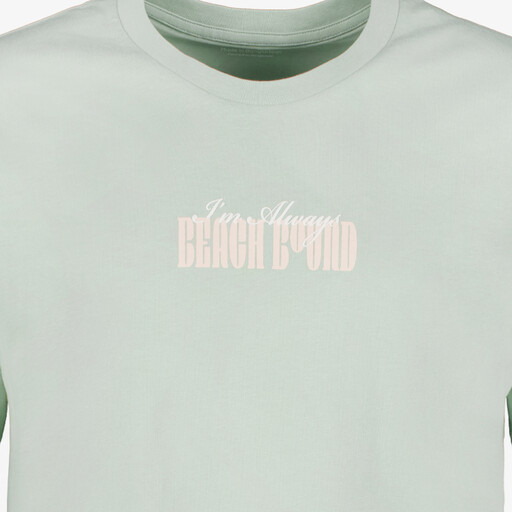 Heren T-shirt met backprint mintgroen