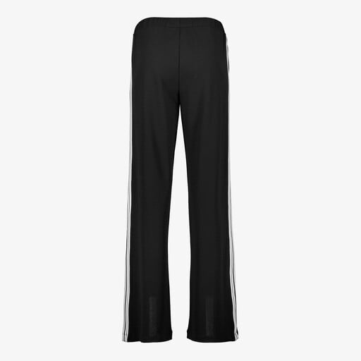 Dames wide leg broek met bies zwart wit