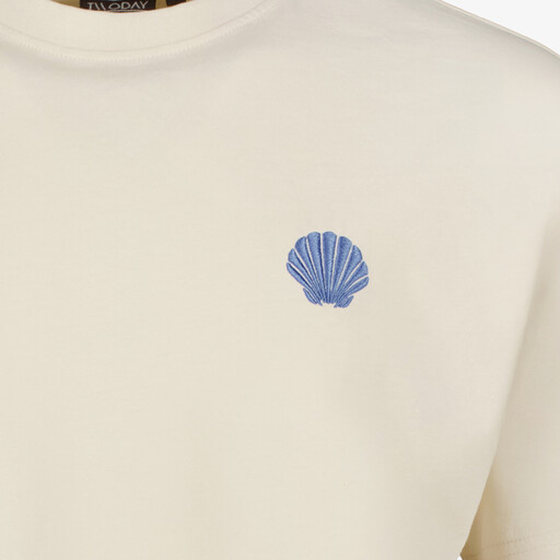 Dames T-shirt met backprint lichtbeige