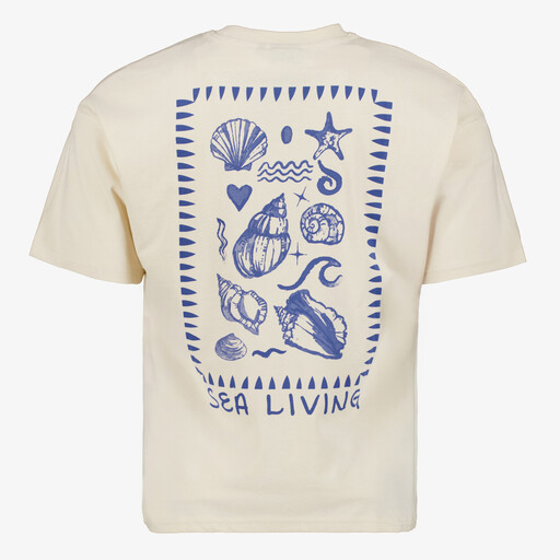 Dames T-shirt met backprint lichtbeige