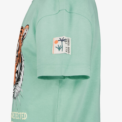 Jongens T-shirt met tijger mintgroen