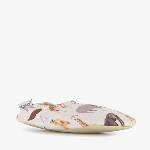 Kongo kinder schoenen met wilde dieren wit