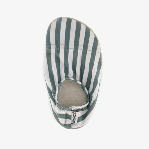 Kinder schoenen met groene strepen wit