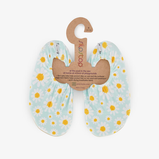 Kinder schoenen met madeliefjes lichtblauw