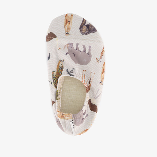 Kongo kinder schoenen met wilde dieren wit