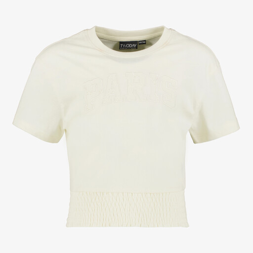 Cropped meisjes top wit