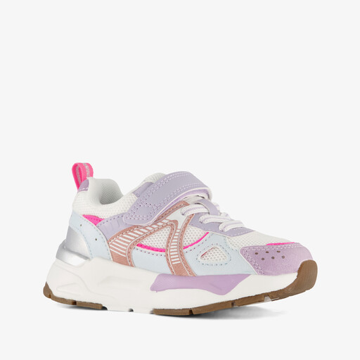 Meisjes dad sneakers wit pastel