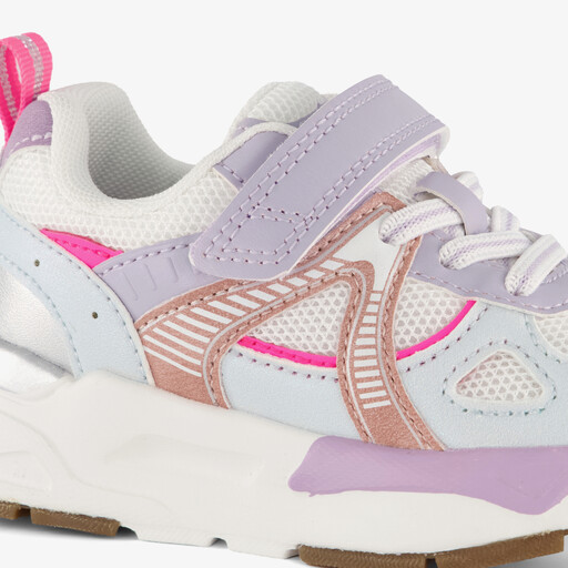 Meisjes dad sneakers wit pastel