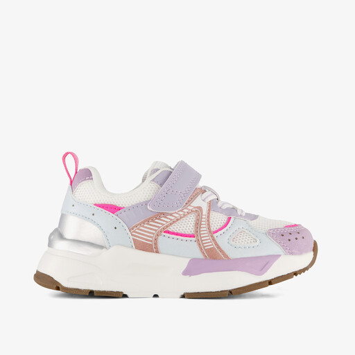 Meisjes dad sneakers wit pastel