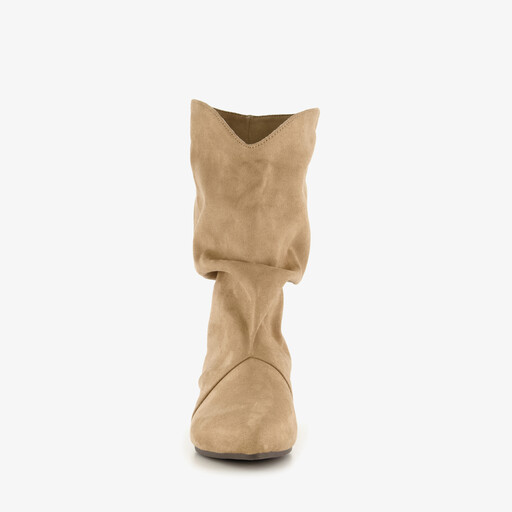 Dames slouchy laarzen beige