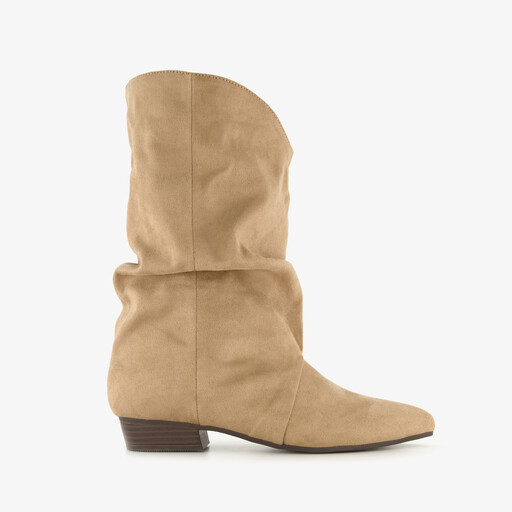 Dames slouchy laarzen beige