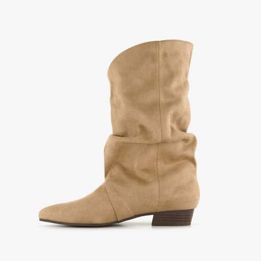 Dames slouchy laarzen beige