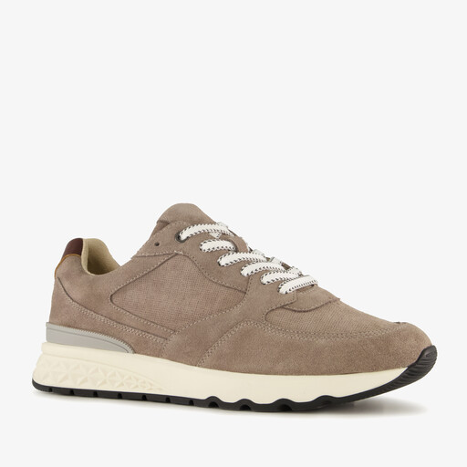 Suède heren sneakers taupe