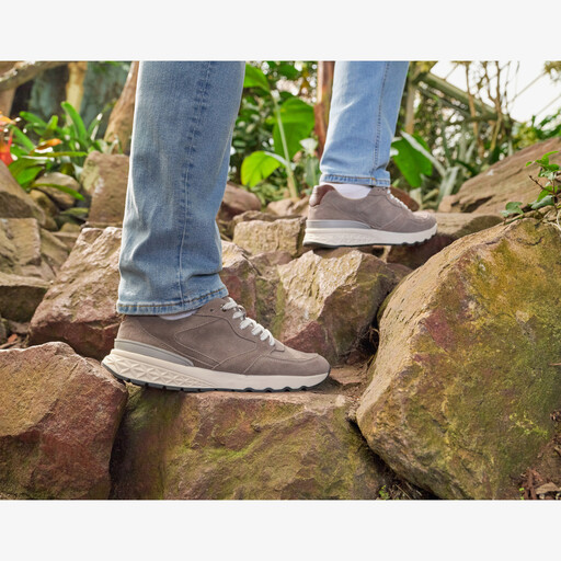 Suède heren sneakers taupe