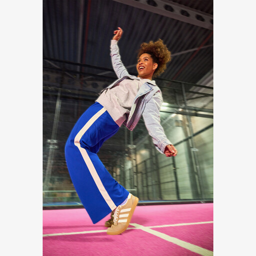 Dames wide leg broek met bies blauw