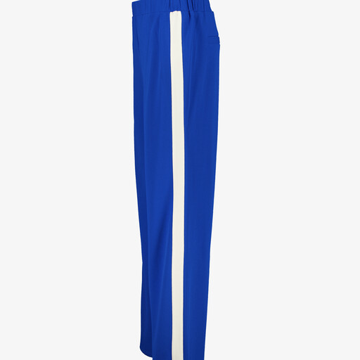 Dames wide leg broek met bies blauw