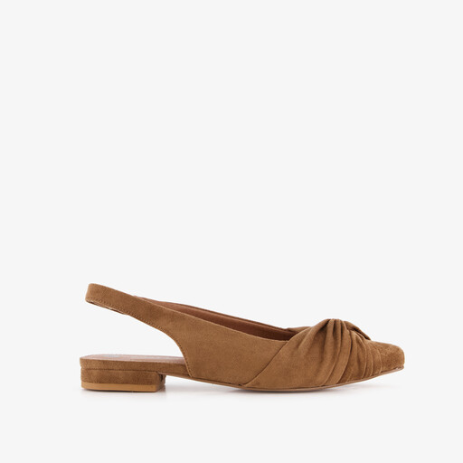 Dames slingbacks met knoop cognac