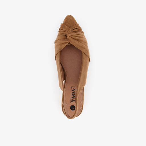 Dames slingbacks met knoop cognac