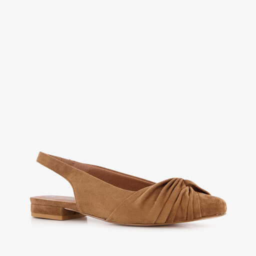 Dames slingbacks met knoop cognac