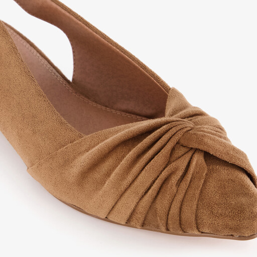 Dames slingbacks met knoop cognac