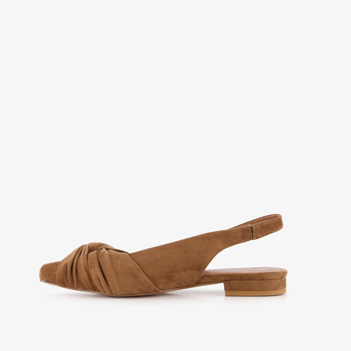 Dames slingbacks met knoop cognac