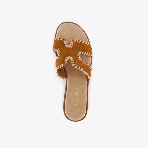 Dames slippers cognac