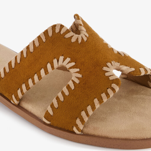 Dames slippers cognac