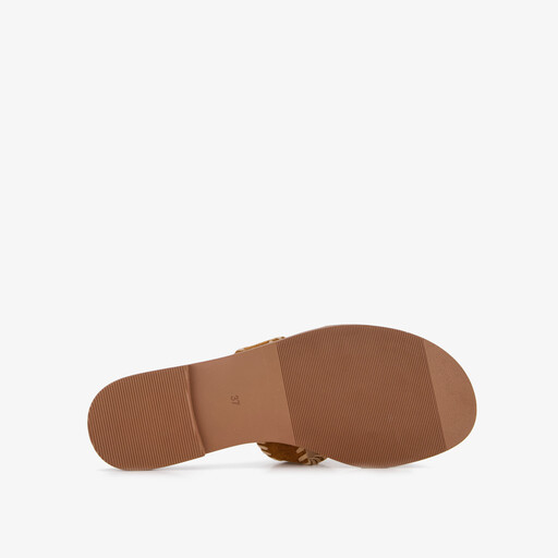 Dames slippers cognac