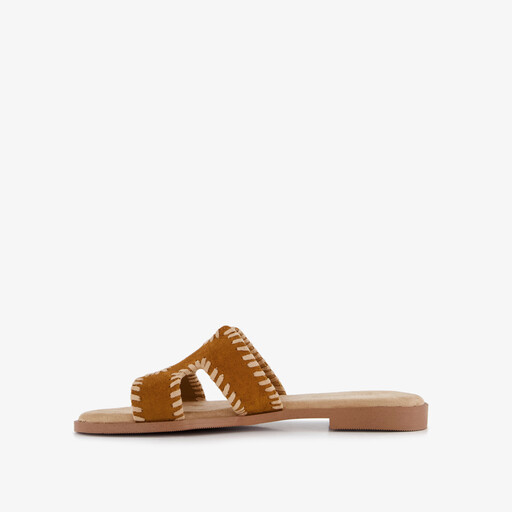 Dames slippers cognac