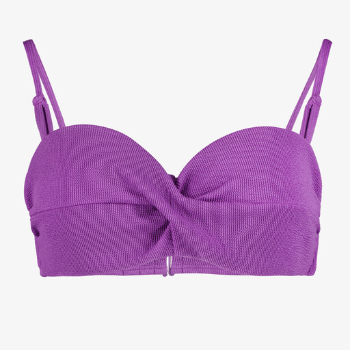 Voorgevormde dames bikinitop met structuur roze