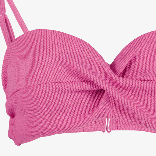 Voorgevormde dames bikinitop met structuur paars