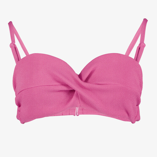 Voorgevormde dames bikinitop met structuur paars