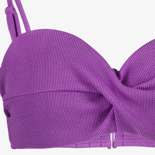 Voorgevormde dames bikinitop met structuur roze