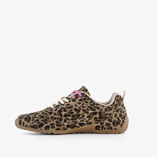 Dames sneakers met panterprint bruin