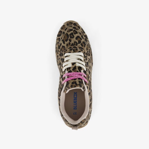 Dames sneakers met panterprint bruin